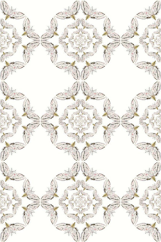 White Moth Circle Wallpaper - Original - Timorous Beasties - WM/MICA/01 - Premier Wallcovering
