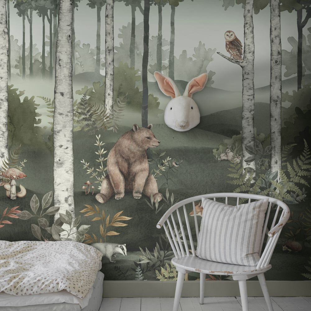 Wild Forest Mural Wallpaper - Multi - Boråstapeter - 6943 - Premier Wallcovering