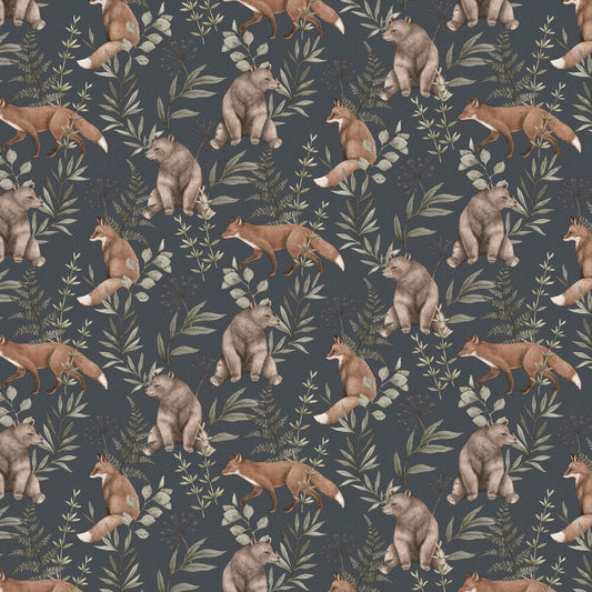 Wild Forest Wallpaper - Charcoal - Boråstapeter - 6920 - Premier Wallcovering