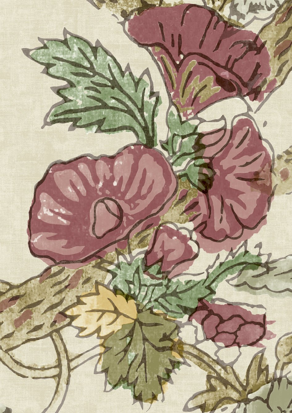 Wild Thing Wallpaper - Red Emerald - Lewis & Wood - Premier Wallcovering