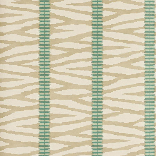 Wilder Wallpaper - Taupe/Aqua - J188W - 01 - Jane Churchill
