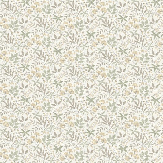 Wilma Wallpaper - Green / Yellow - Boråstapeter - 38752 - Premier Wallcovering