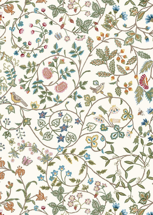 Windrush Wallpaper - White - Lewis & Wood - Premier Wallcovering