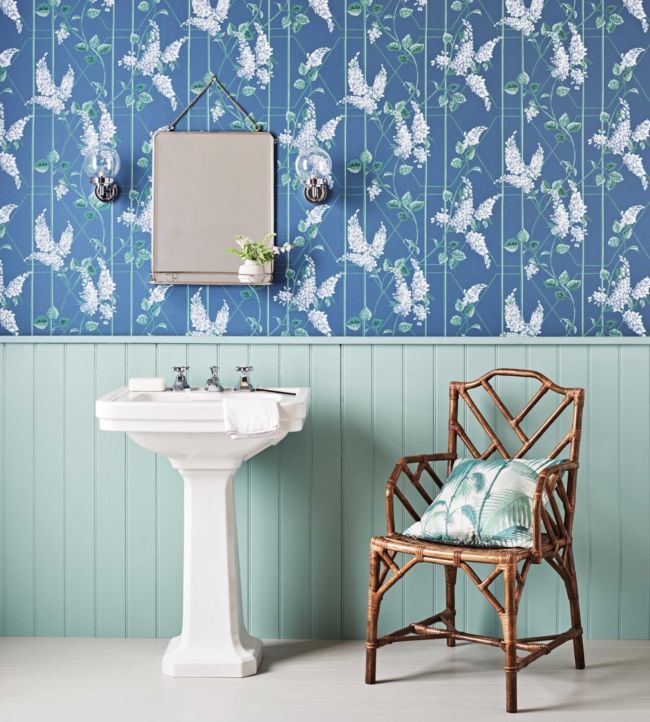 Wisteria Wallpaper - Coral & Sage on White - 115/5012 - Cole & Son - Premier Wallcovering
