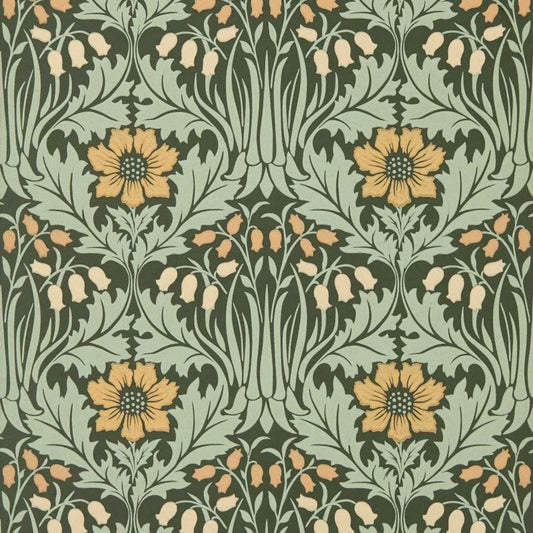 Woodbell & Anemone Wallpaper - Bayleaf/Manilla - Morris & Co - 217575