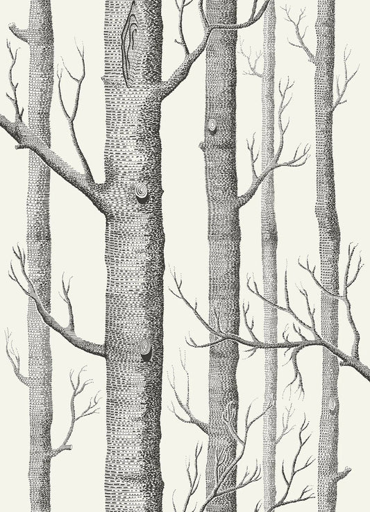 Woods Wallpaper - Black on White - 69/12147 - Cole & Son - Premier Wallcovering