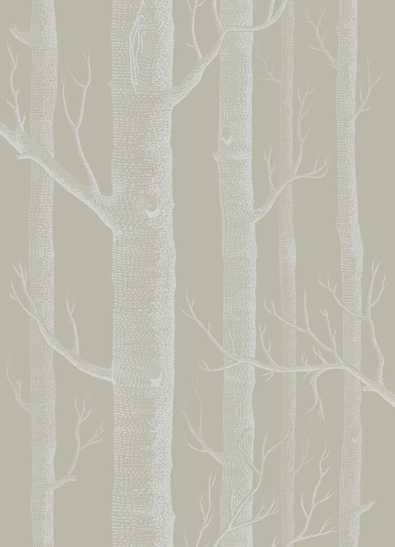 Woods Wallpaper - White on Old Olive - 69/12149 - Cole & Son - Premier Wallcovering