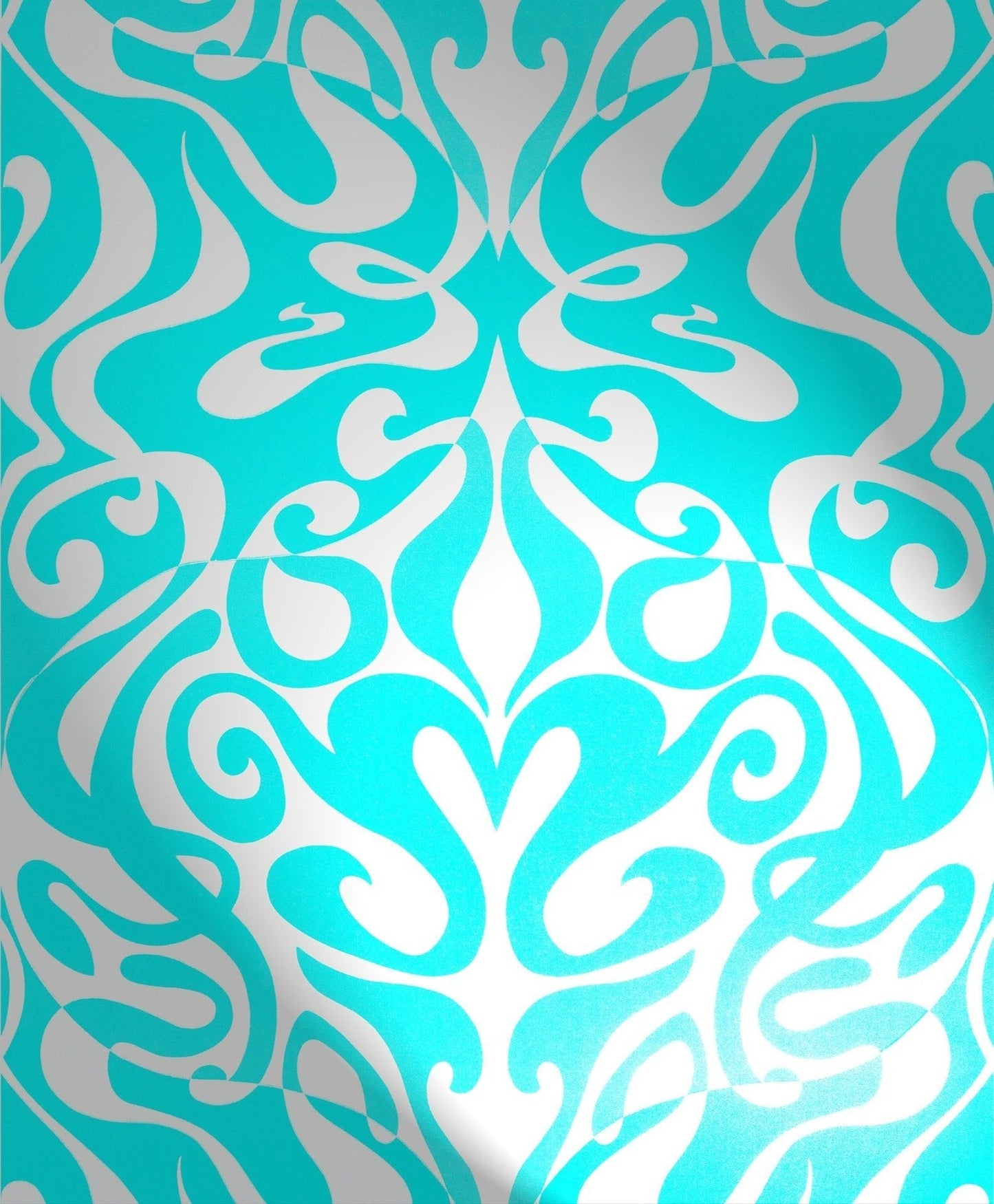 Woodstock Wallpaper - Metallic Silver on Teal - 69/7128 - Cole & Son - Premier Wallcovering