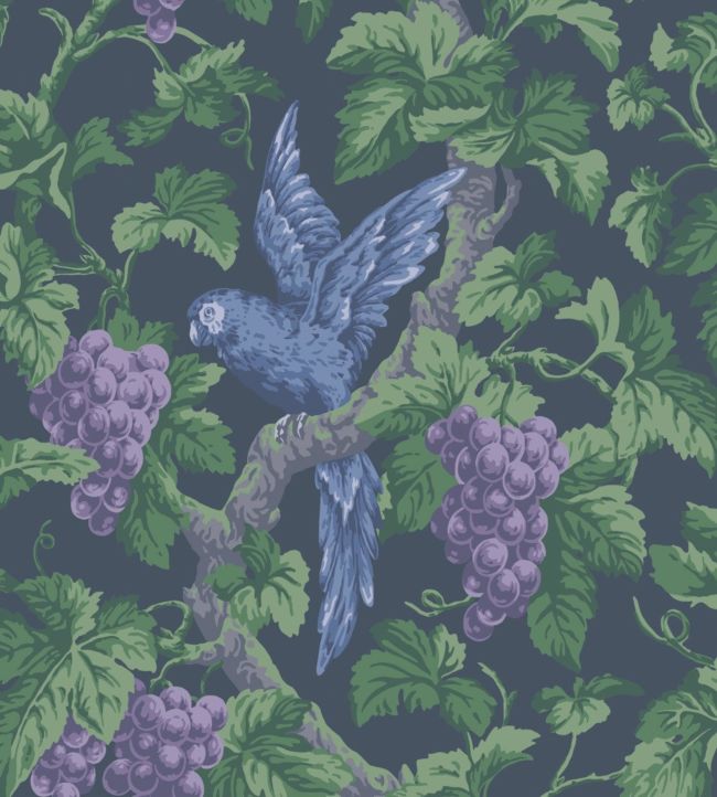 Woodvale Orchard Wallpaper - Violet, Purple & Forest on Ink - 116/5019 - Cole & Son - Premier Wallcovering