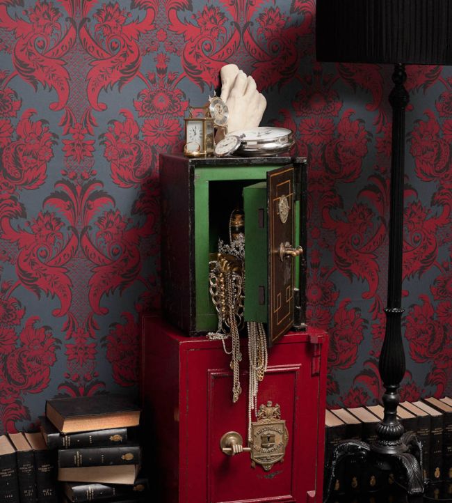 Wyndham Wallpaper - Metallic Gold & Charcoal on Chalk - 94/3014 - Cole & Son - Premier Wallcovering