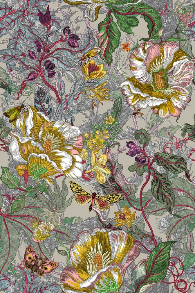 XL Jungle Modular Wallpaper Panels - Papaver - Timorous Beasties - JNGL/XLJNGLP/SMCA/06/A - Premier Wallcovering