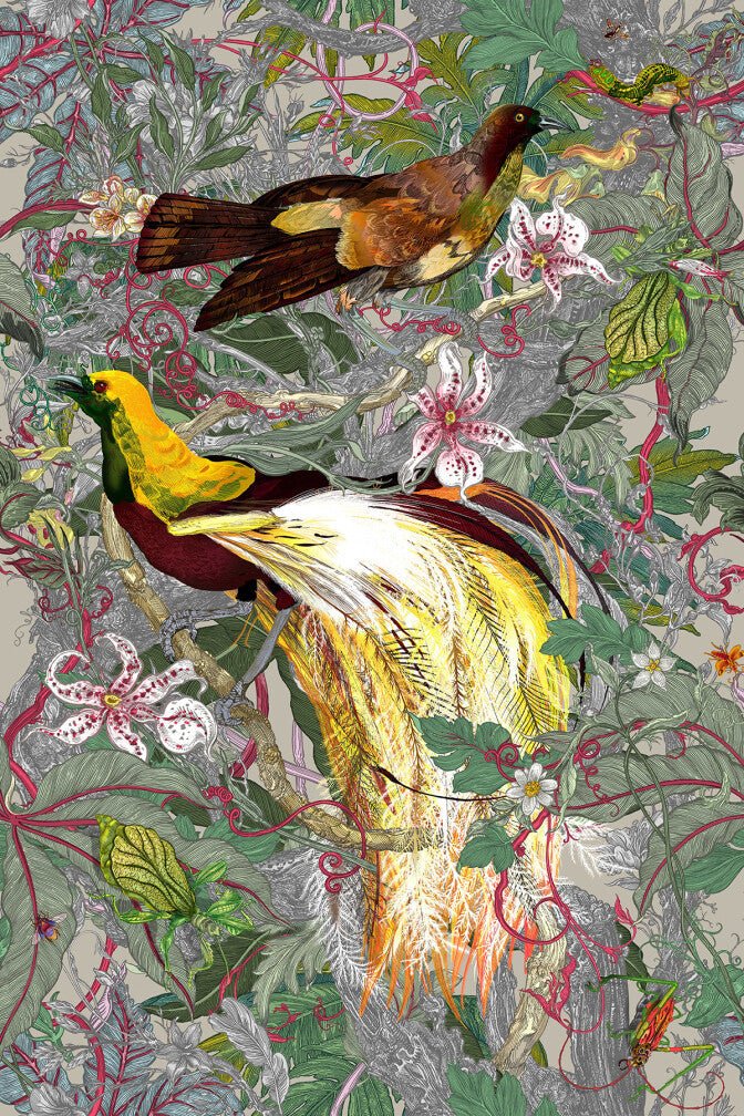 XL Jungle Modular Wallpaper Panels - Papua Paradise - Timorous Beasties - JNGL/XLJNGLP/SMCA/01/A - Premier Wallcovering