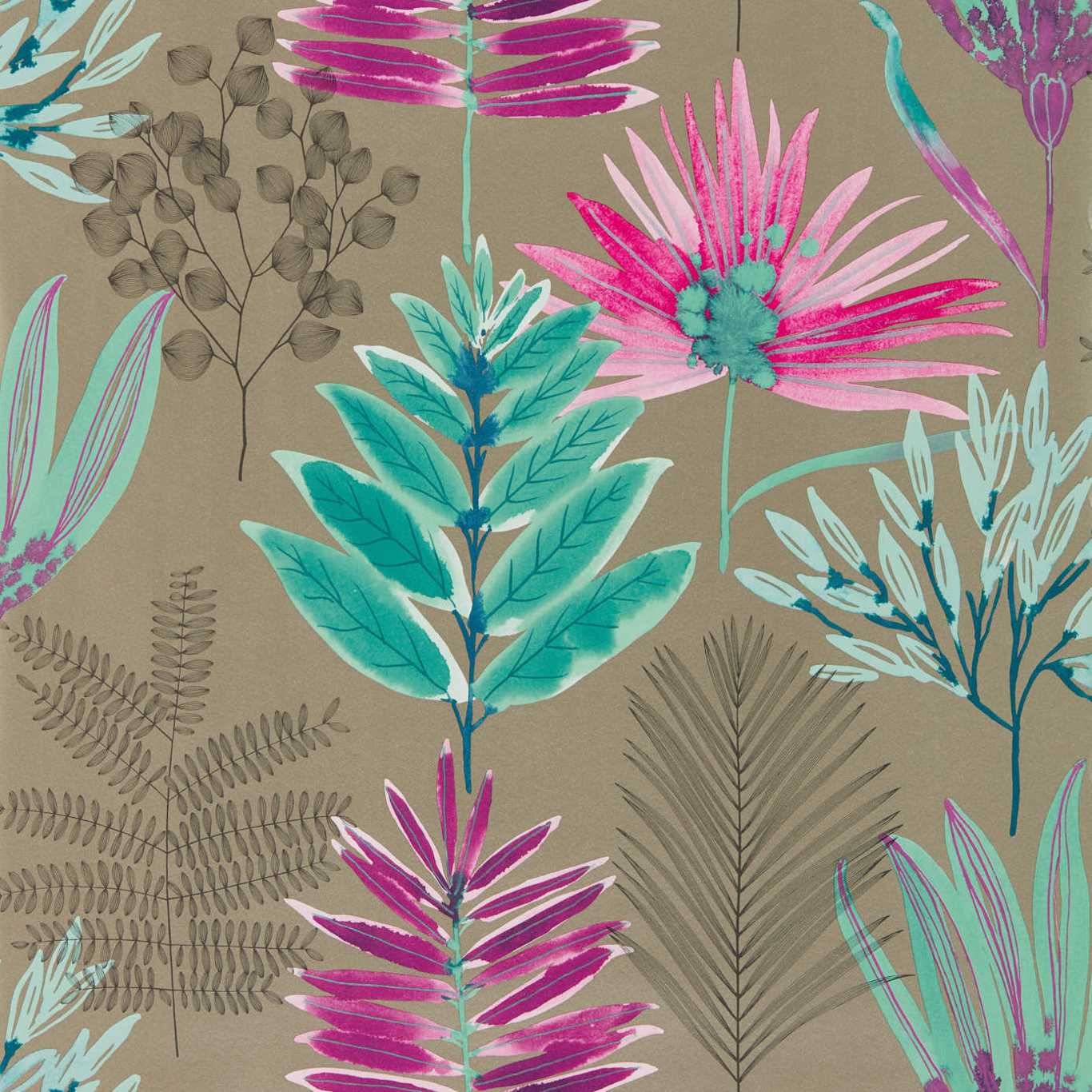 Yasuni Wallpaper - Lagoon/Cerise - Harlequin - HZAP111760 - Premier Wallcovering
