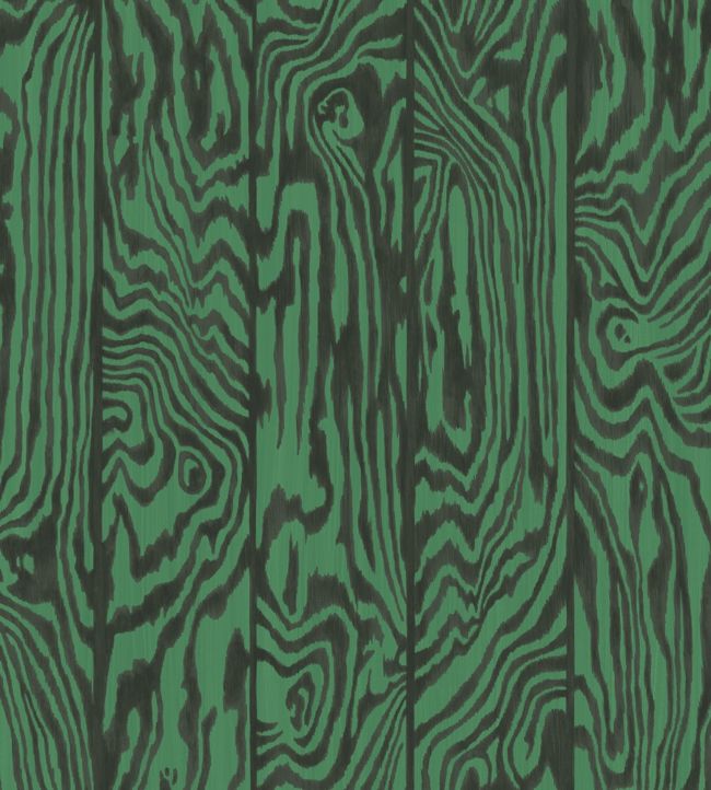 Zebrawood Wallpaper - Charcoal on Emerald - 107/1001 - Cole & Son - Premier Wallcovering