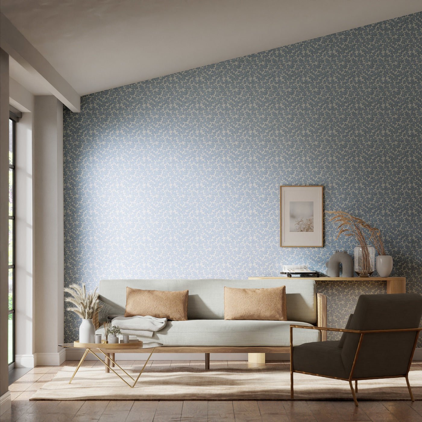 Zori Wallpaper - Awakening/Cornflower - HQN3112933 - Harlequin - Premier Wallcovering