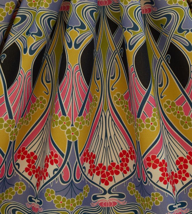 Ianthe Bloom Multi in Cotton Room Velvet Fabric - Multicolor