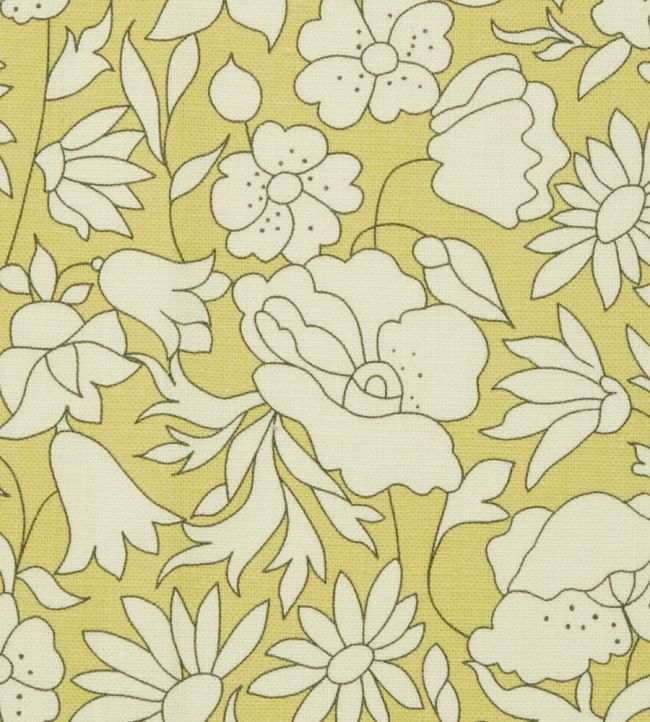 Poppy Meadow in Landsdowne Linen Fabric - Yellow