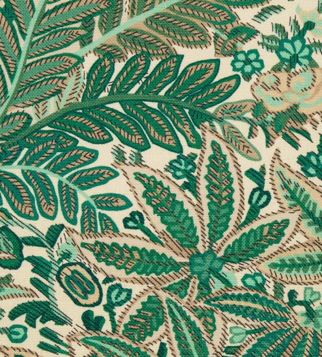 Persian Voyage in Landsdowne Linen Fabric - Green 