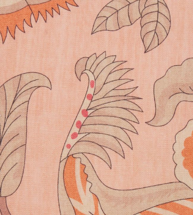Palampore Trail in Landsdowne Linen Fabric - Pink 
