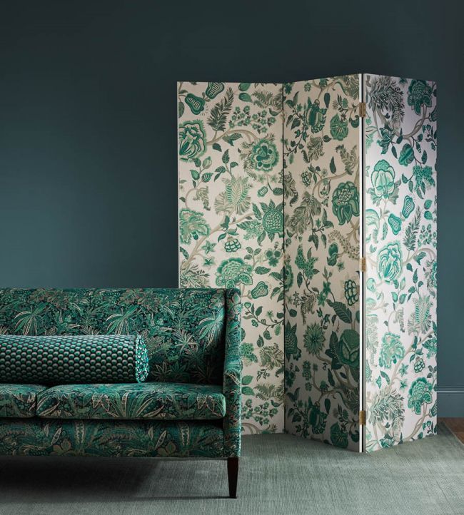Persian Voyage in Amersham Linen Room Fabric - Green