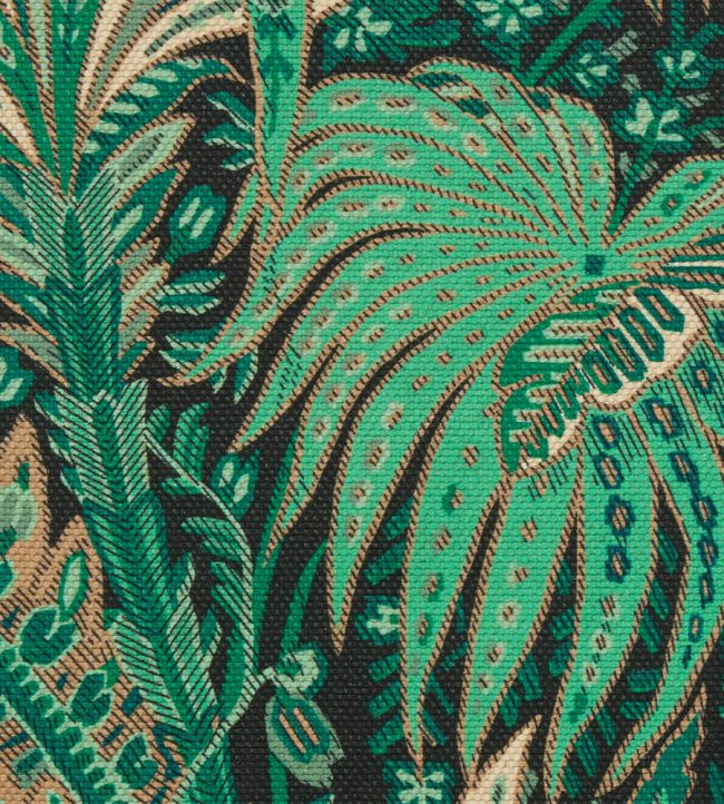 Persian Voyage in Amersham Linen Fabric - Green