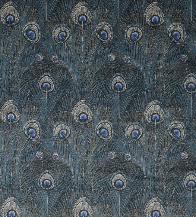 Hera Feather in Ladbroke Linen Fabric - Blue