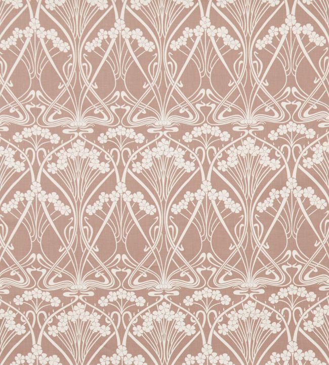 Ianthe Bloom Stencil in Chiltern Linen Fabric - Pink