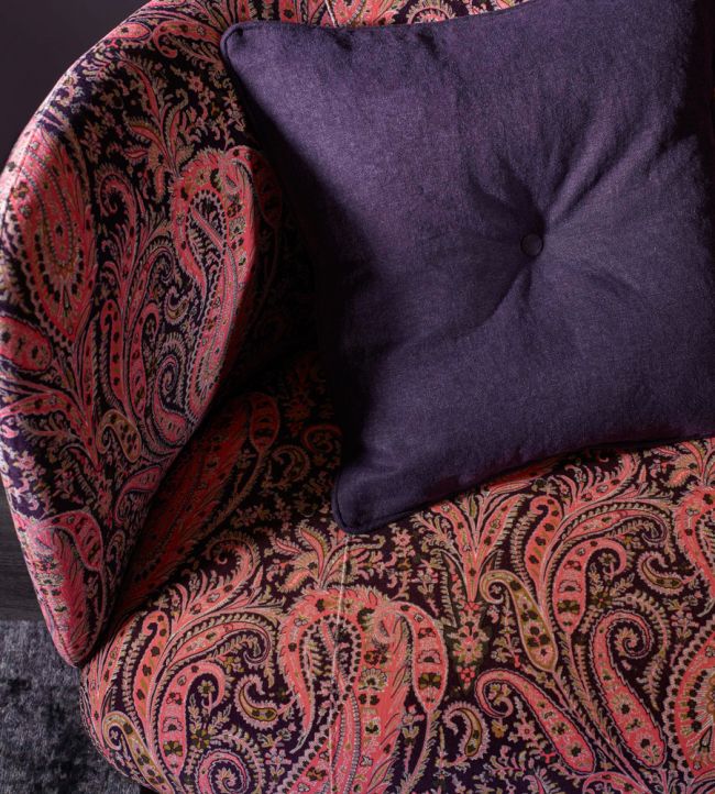 Emberton Linen Plain Room Fabric - Purple