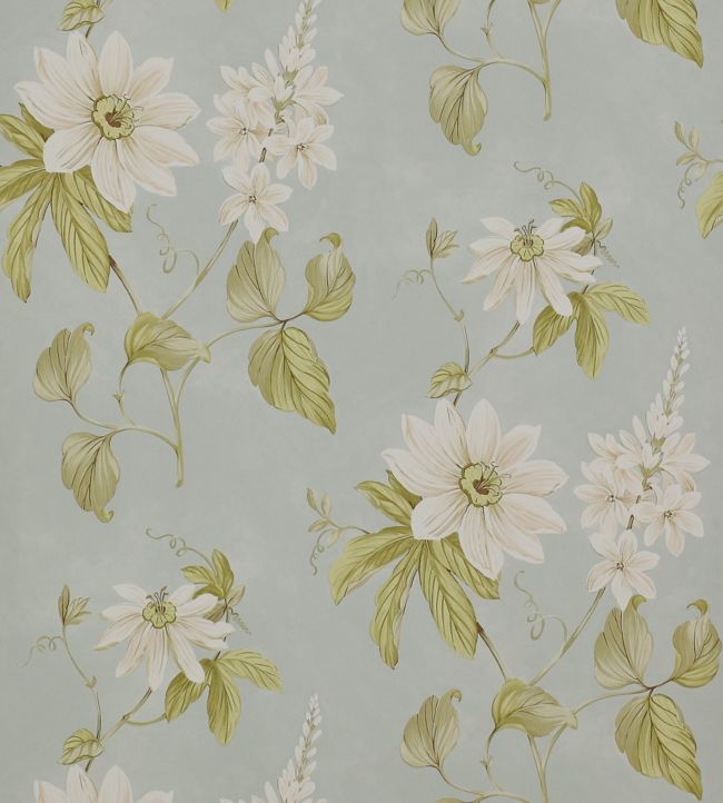 Passiflora Wallpaper - Teal 