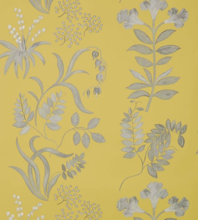 Botanical Stripe Wallpaper - Gold