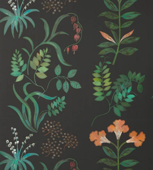 Botanical Stripe Wallpaper - Green