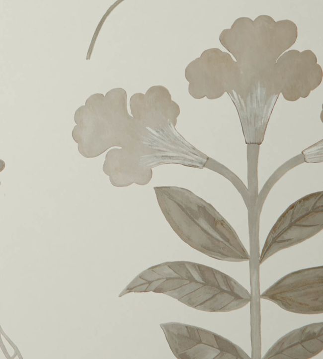 Botanical Stripe Room Wallpaper - Silver