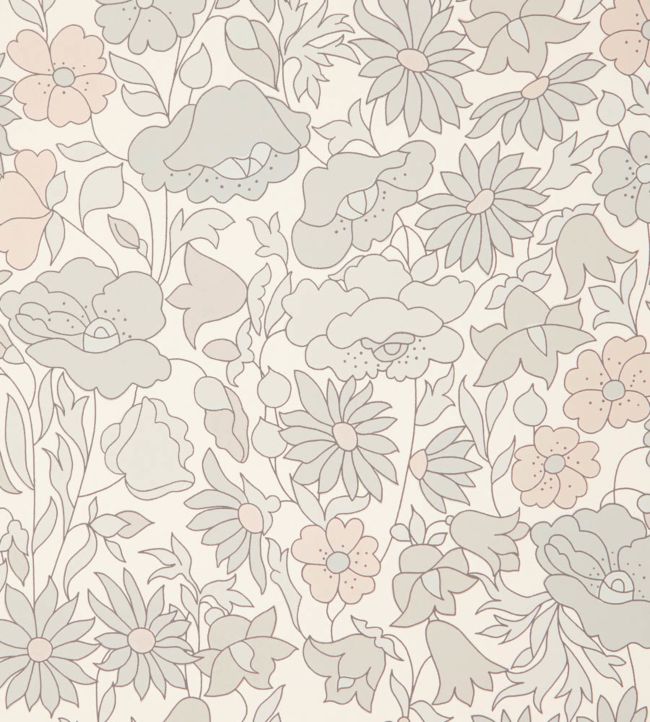 Poppy Meadowfield Room Wallpaper - Gray