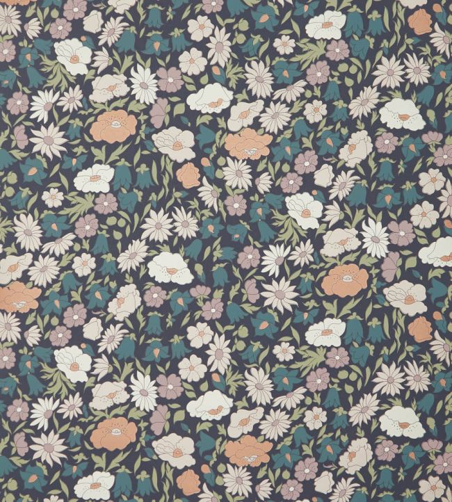Poppy Meadowfield Wallpaper - Blue