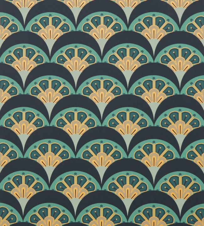 Deco Scallop Wallpaper - Green