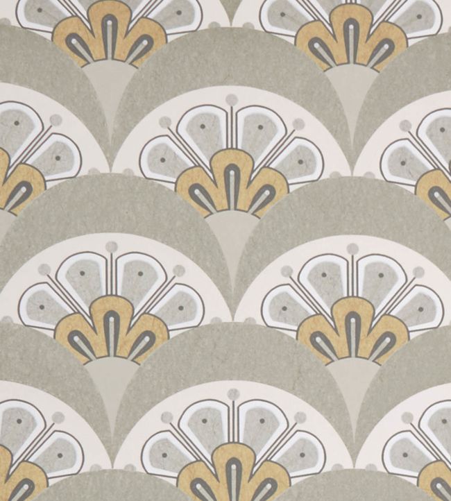 Deco Scallop Room Wallpaper - Gray
