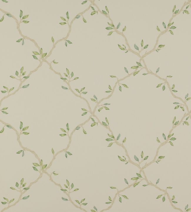 Leaf Trellis Wallpaper - Green