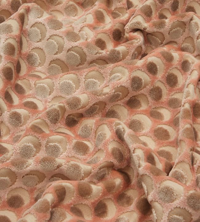 Ottoman Spot in Cut Room Velvet Fabric - Pink