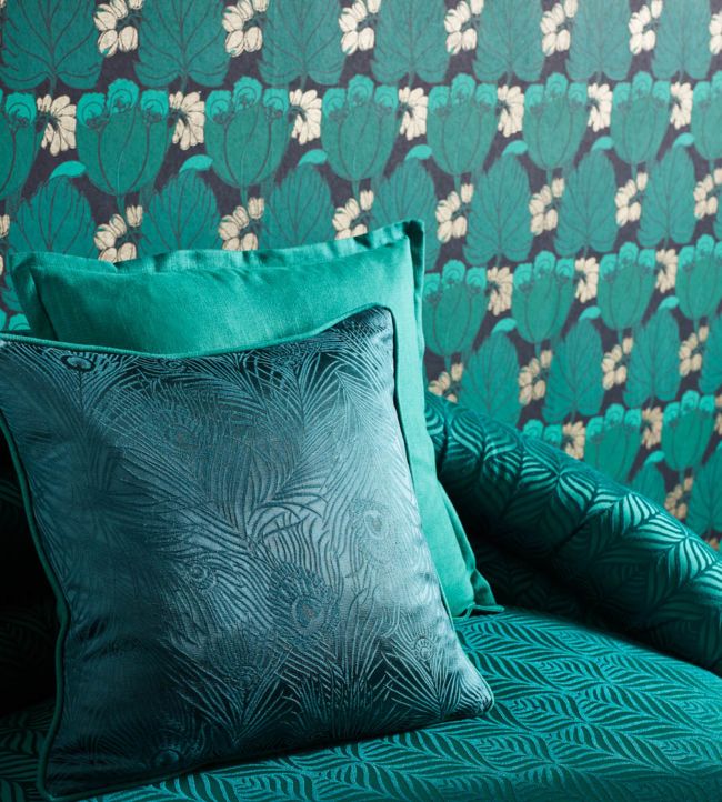 Hera Plume in Dyed Jacquard Room Fabric - Teal