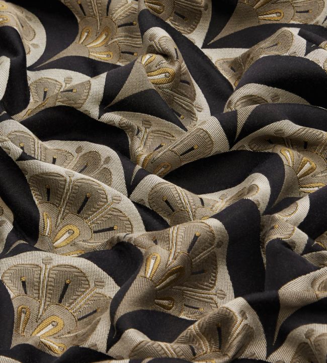 Deco Scallop in Multi Jacquard Room Fabric - Black
