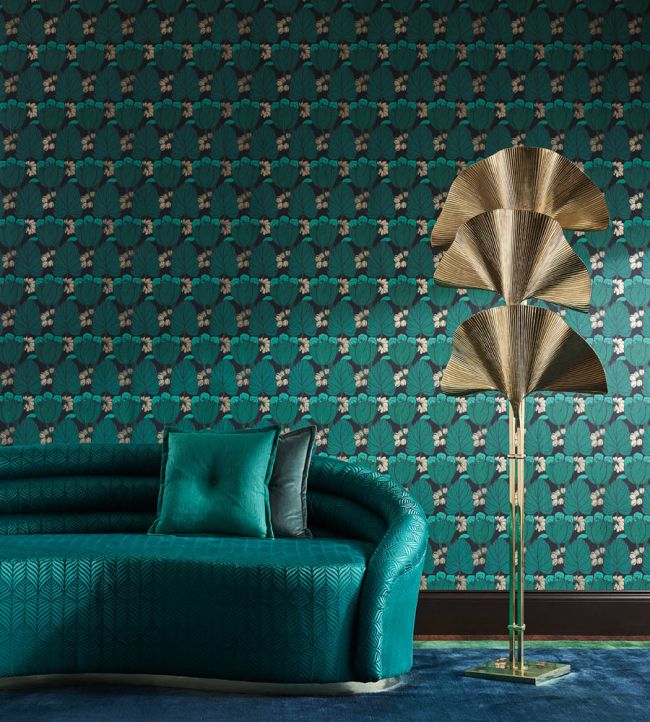 Lustre Linen Plain Room Fabric - Teal