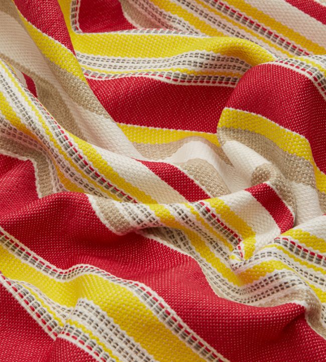 Cabana Stripe in Dixster Room Fabric - Red