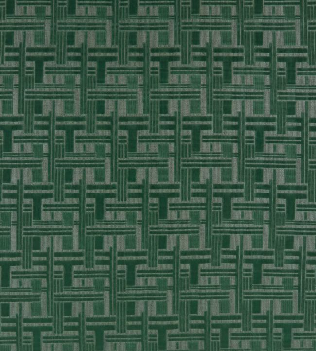 Tudor Columns Fabric - Green