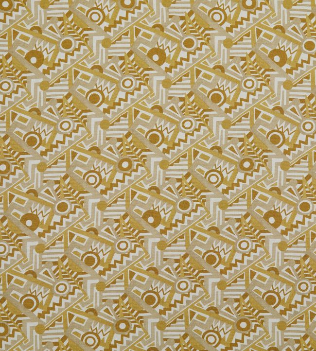 Zig Zag Linen Fabric - Yellow