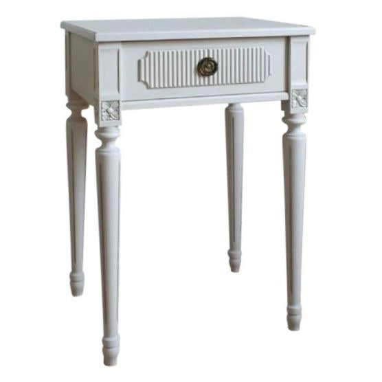 Gustavian bedside table with carving