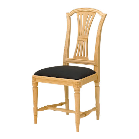 Gustavian hand painted chair black seat