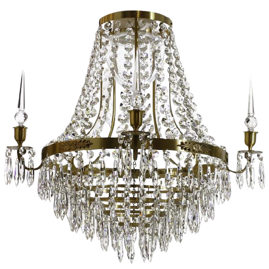 Large crystal brass bathroom chandelier IP44