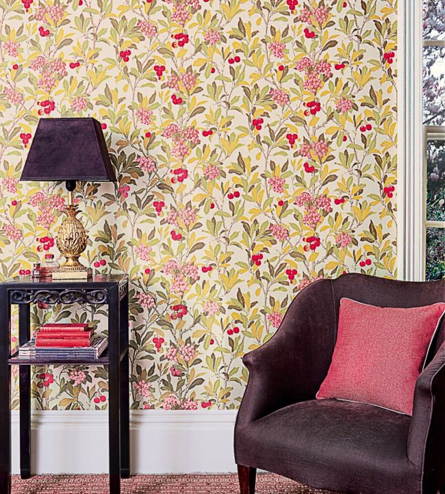 Strawberry Tree Room Wallpaper - Green