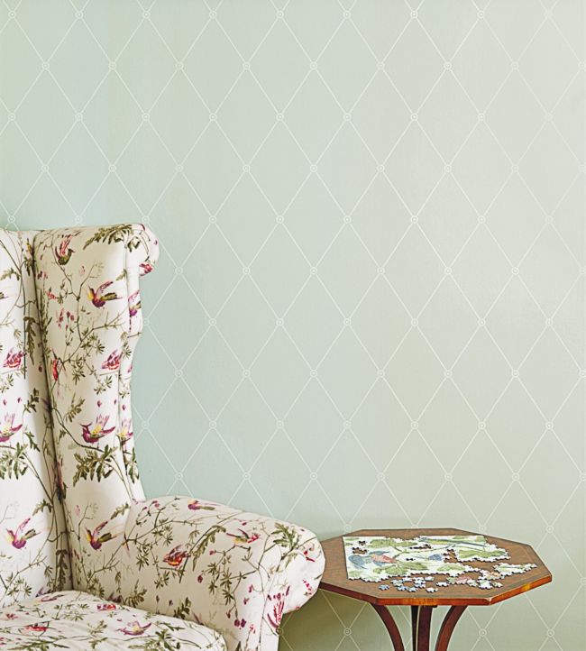 Large Georgian Rope Trellis Wallpaper - Teal - Cole & Son