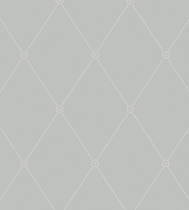 Large Georgian Rope Trellis Wallpaper - Silver - Cole & Son